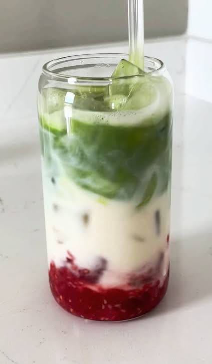 Iced Raspberry Matcha Latte