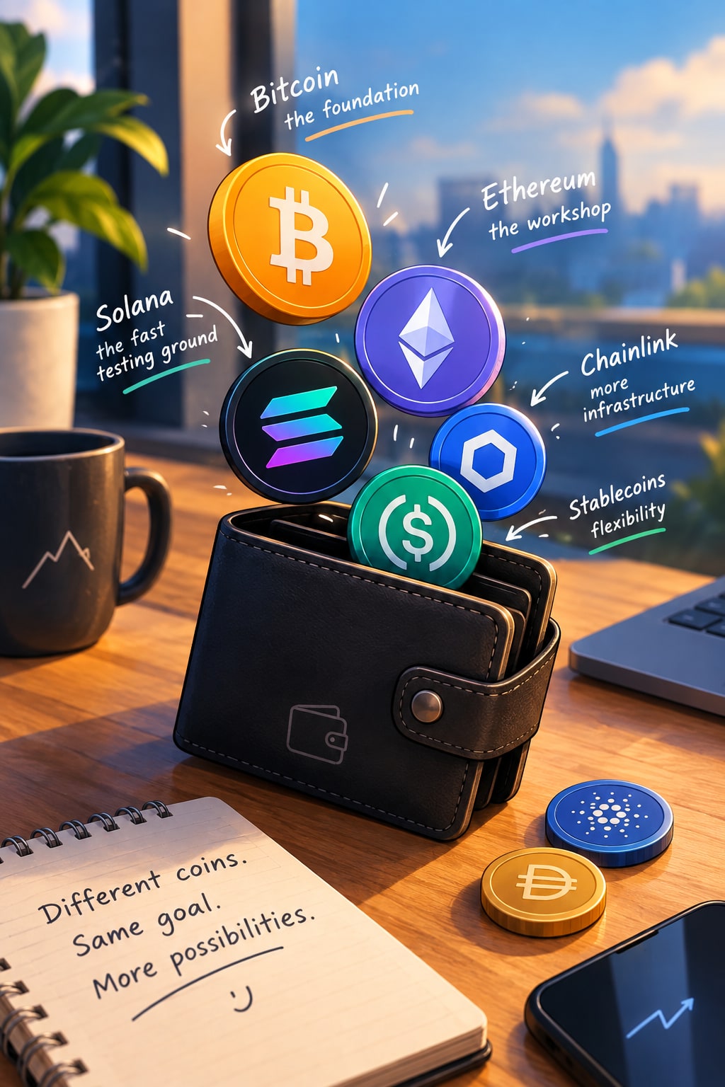 In my wallet, I keep: Bitcoin — the foundation. Ethereum…